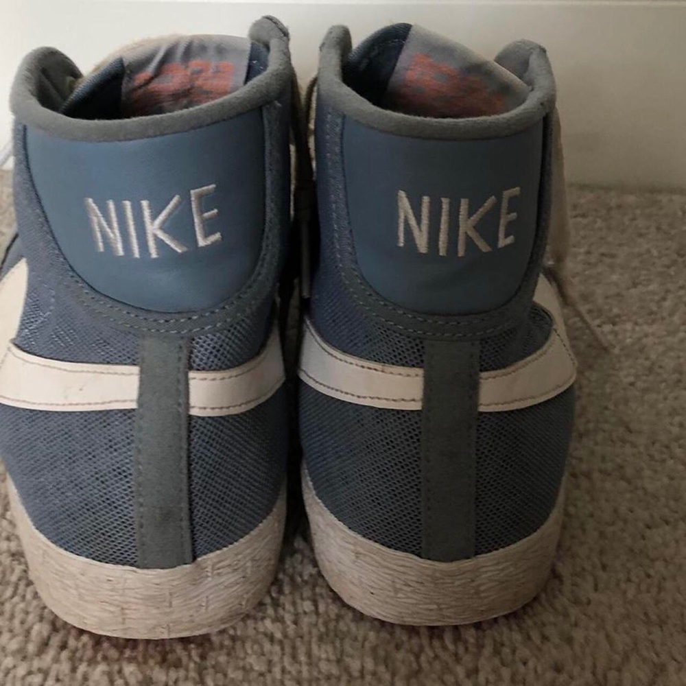 size 8 light blue mesh nike blazers